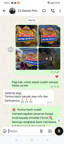 Testimonial Papan Bunga Pernikahan anggalan