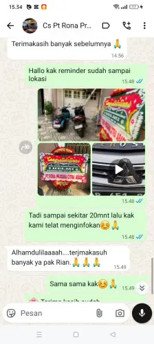 Testimonial Papan Bunga anggalan